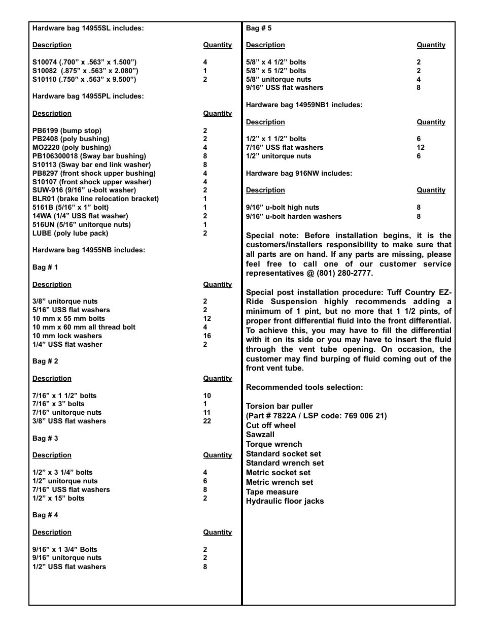 Tuff Country 14960 - GM 2006 Silverado K1500 4 STRONG kit User Manual | Page 3 / 30