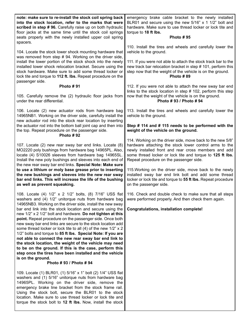 Tuff Country 14962 - GM 00-03 Suburban / Tahoe K1500 4 STRONG kit User Manual | Page 12 / 31