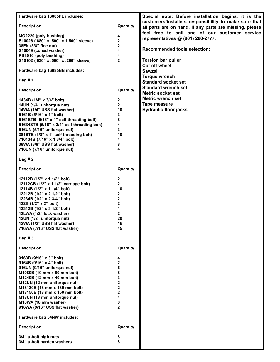 Tuff Country 16085 - GM 2011 Silverado 2500HD 6 box kit User Manual | Page 3 / 30