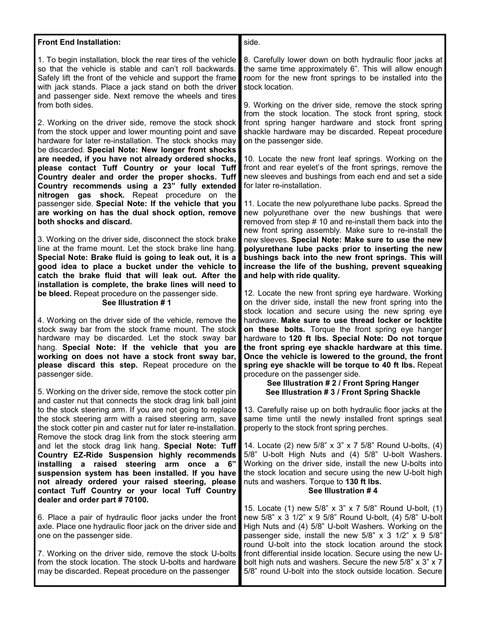 Tuff Country 16711 - GM 73-87 6 1/2 ton box kit (systems with rear springs) User Manual | Page 3 / 10