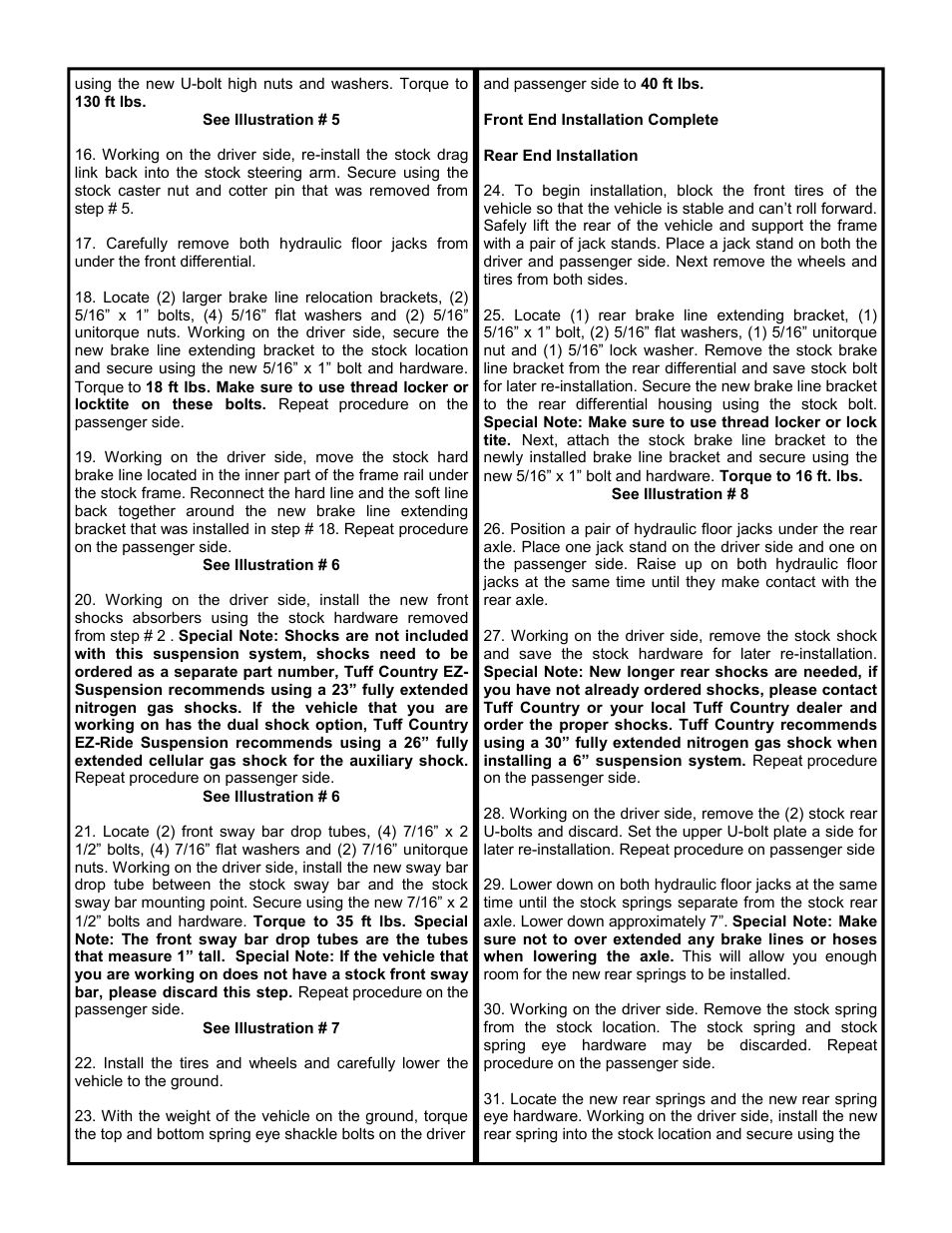 Tuff Country 16711 - GM 73-87 6 1/2 ton box kit (systems with rear springs) User Manual | Page 4 / 10