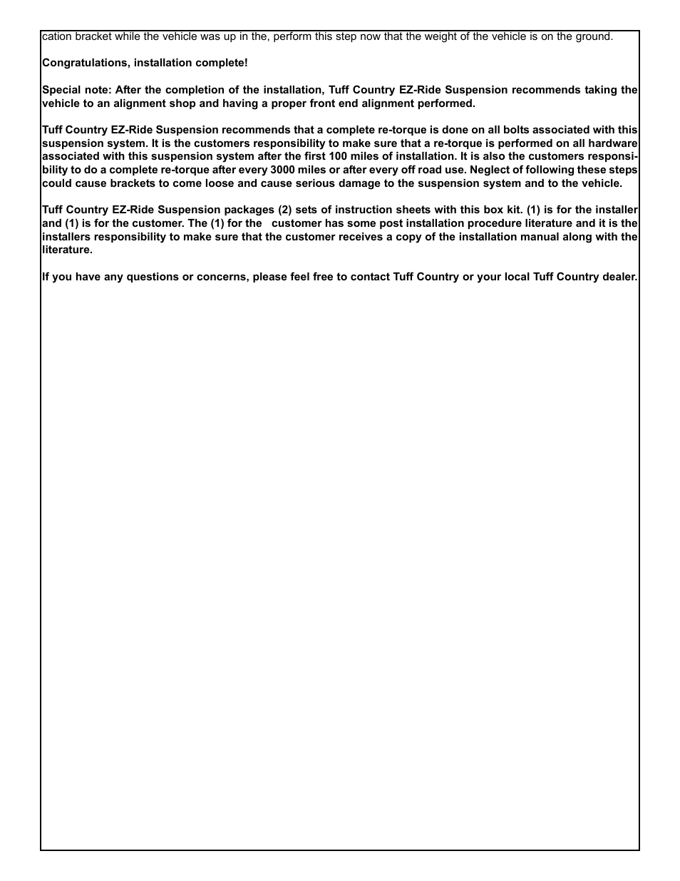 Tuff Country 16720 - GM 73-87 6 3/4 ton box kit User Manual | Page 8 / 8