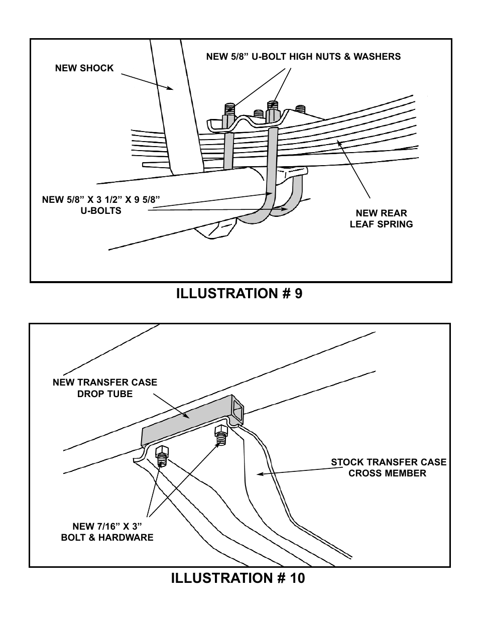 Illustration # 9, Illustration # 10 | Tuff Country 16721 - GM 73-87 6 3/4 ton box kit (systems with rear springs) User Manual | Page 10 / 10