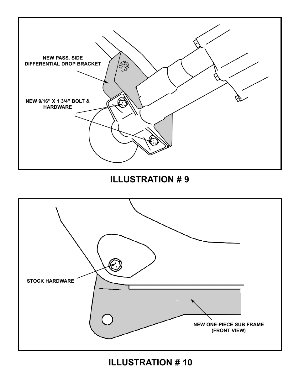Illustration # 10 illustration # 9 | Tuff Country 16830 - GM 92-98 K1500 Suburban and 2-door Tahoe 6 kit User Manual | Page 16 / 26