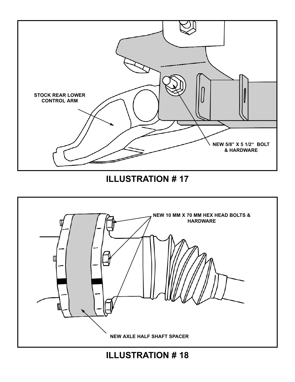 Illustration # 17 illustration # 18 | Tuff Country 16830 - GM 92-98 K1500 Suburban and 2-door Tahoe 6 kit User Manual | Page 20 / 26