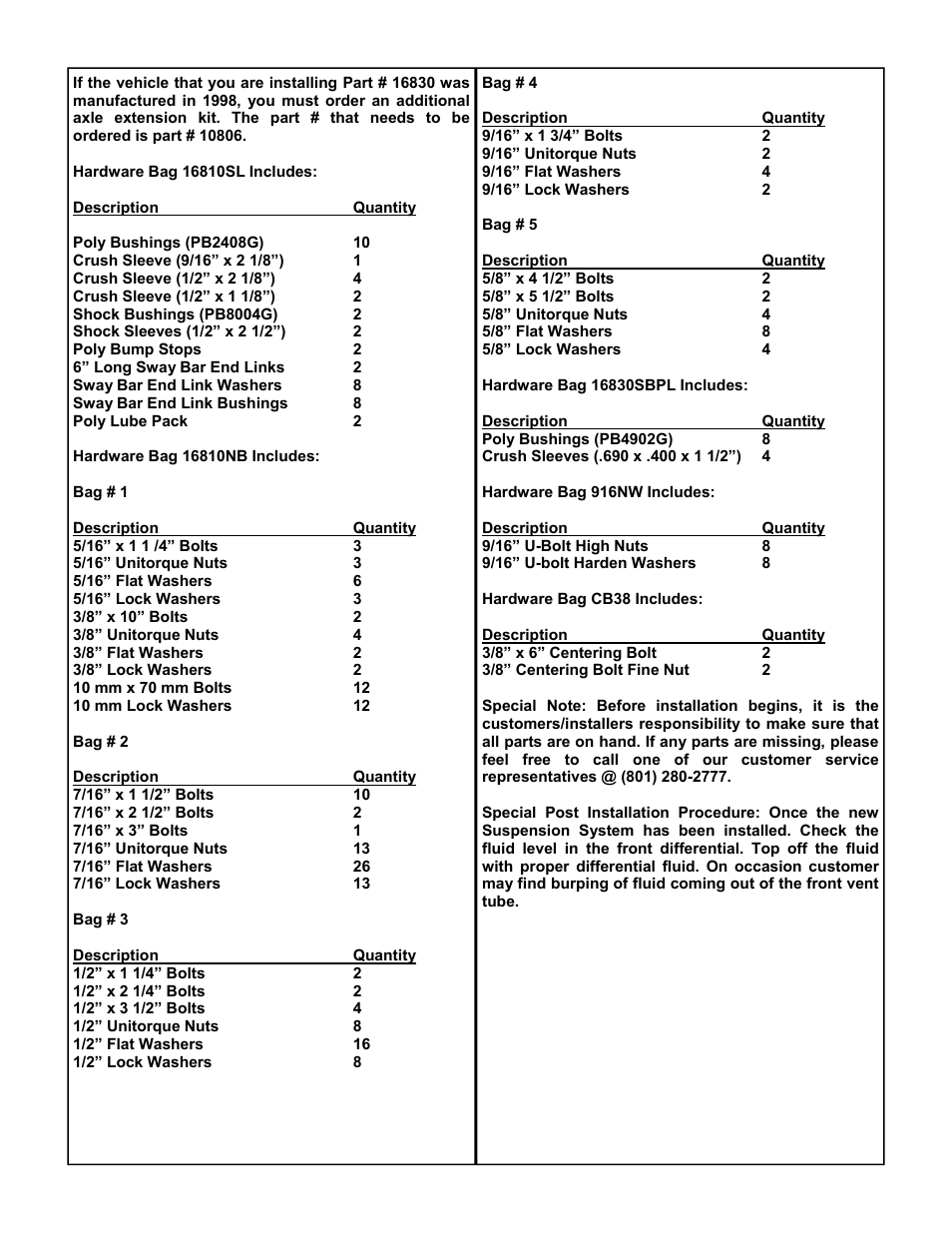 Tuff Country 16830 - GM 92-98 K1500 Suburban and 2-door Tahoe 6 kit User Manual | Page 3 / 26