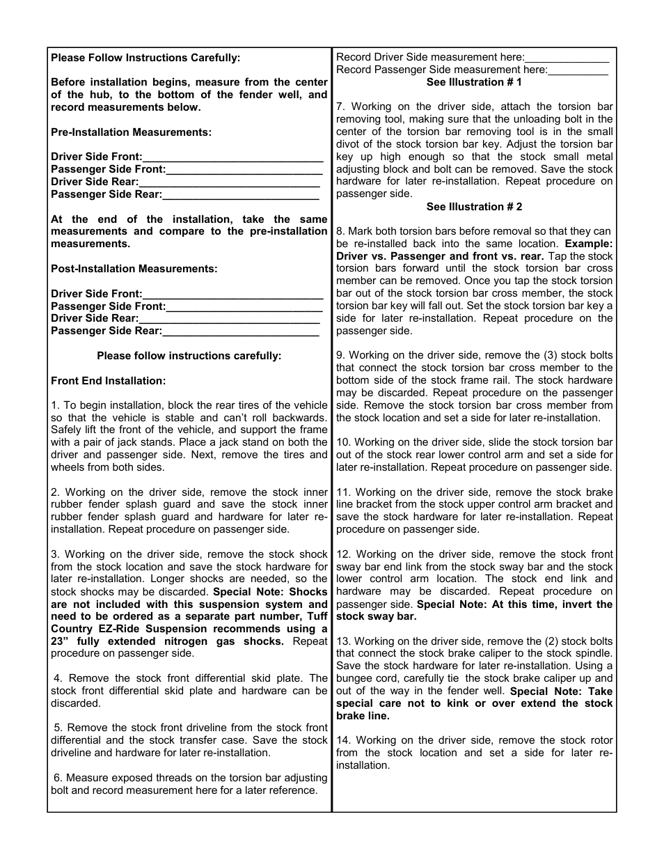 Tuff Country 16830 - GM 92-98 K1500 Suburban and 2-door Tahoe 6 kit User Manual | Page 4 / 26