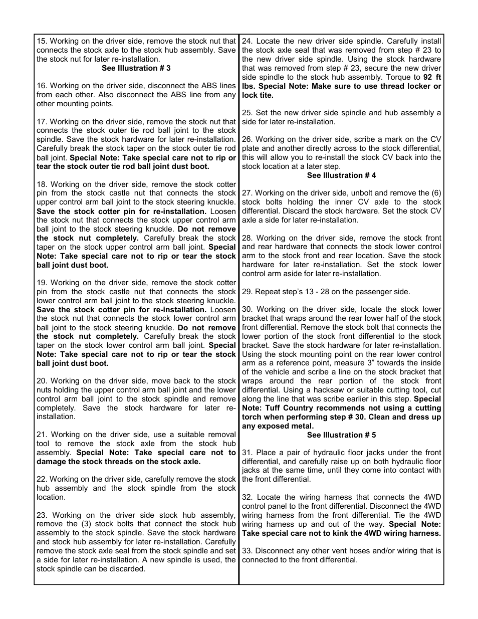 Tuff Country 16830 - GM 92-98 K1500 Suburban and 2-door Tahoe 6 kit User Manual | Page 5 / 26