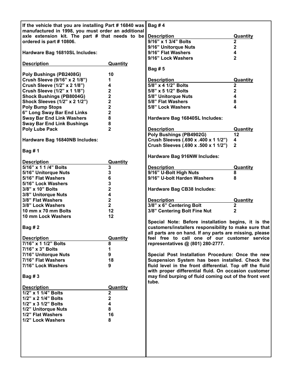 Tuff Country 16840 - GM 94-98 K1500 Tahoe 4-door 6 kit User Manual | Page 3 / 27