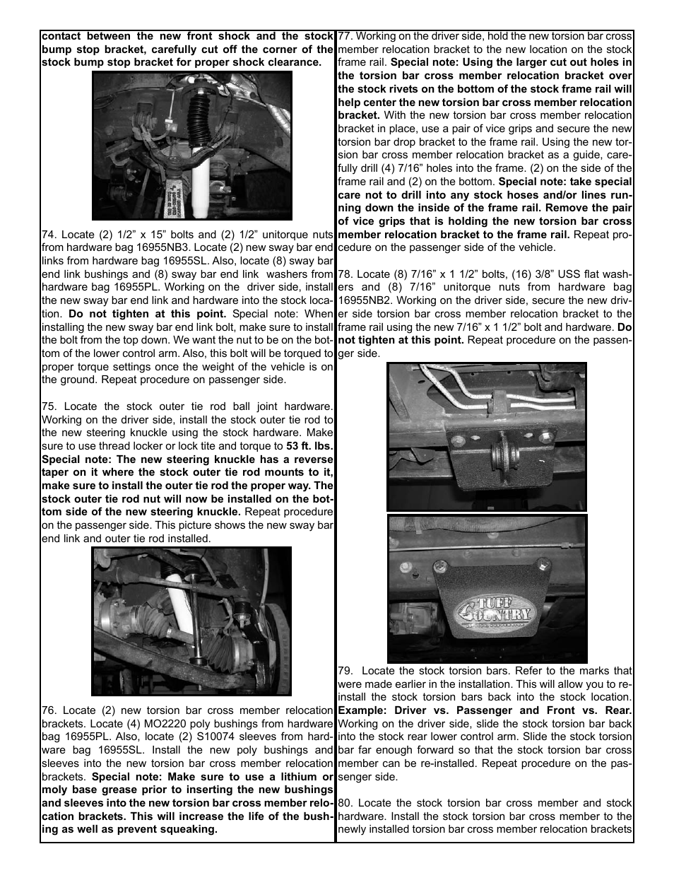 Tuff Country 16955 - GM 99-05 Silverado K1500 6 kit User Manual | Page 17 / 24