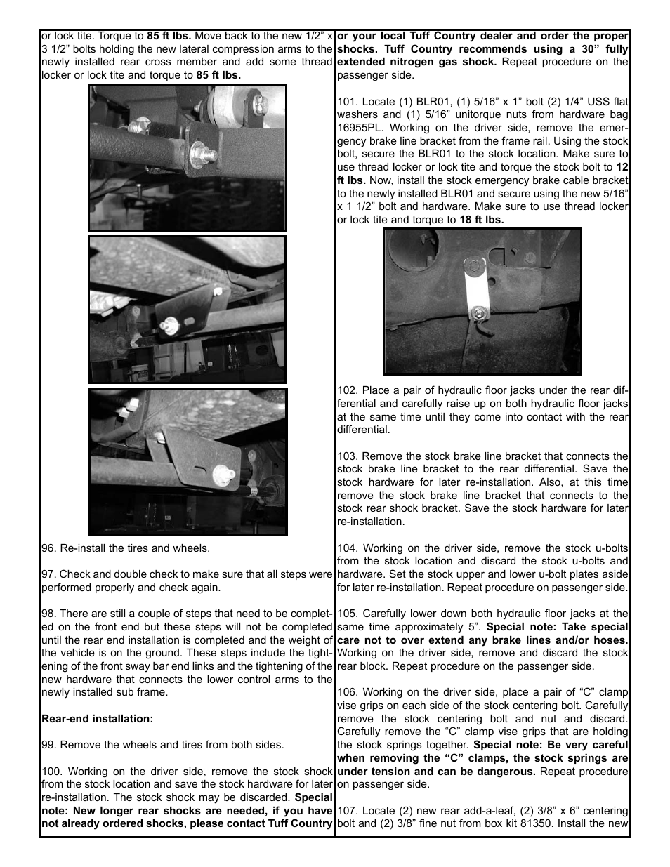 Tuff Country 16955 - GM 99-05 Silverado K1500 6 kit User Manual | Page 20 / 24