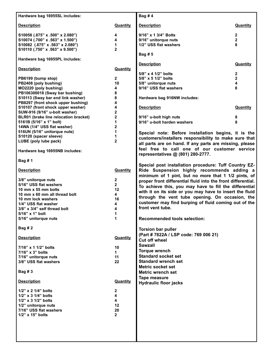Tuff Country 16955 - GM 99-05 Silverado K1500 6 kit User Manual | Page 3 / 24