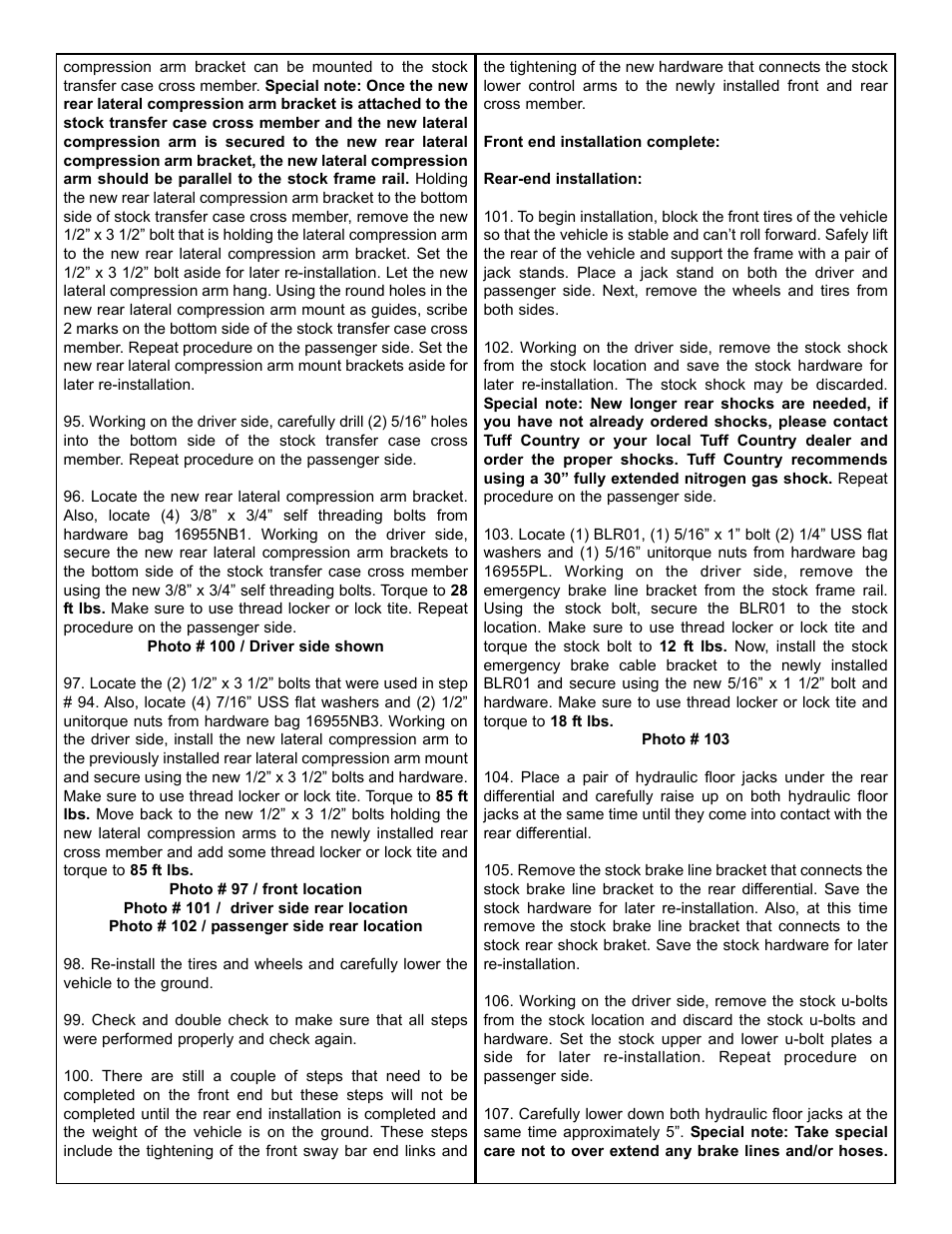 Tuff Country 16959 - GM 99-05 K1500 4wd 6 kit User Manual | Page 12 / 33