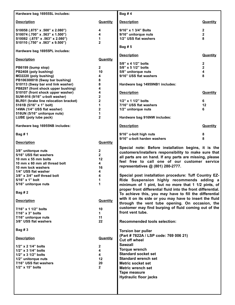 Tuff Country 16959 - GM 99-05 K1500 4wd 6 kit User Manual | Page 3 / 33