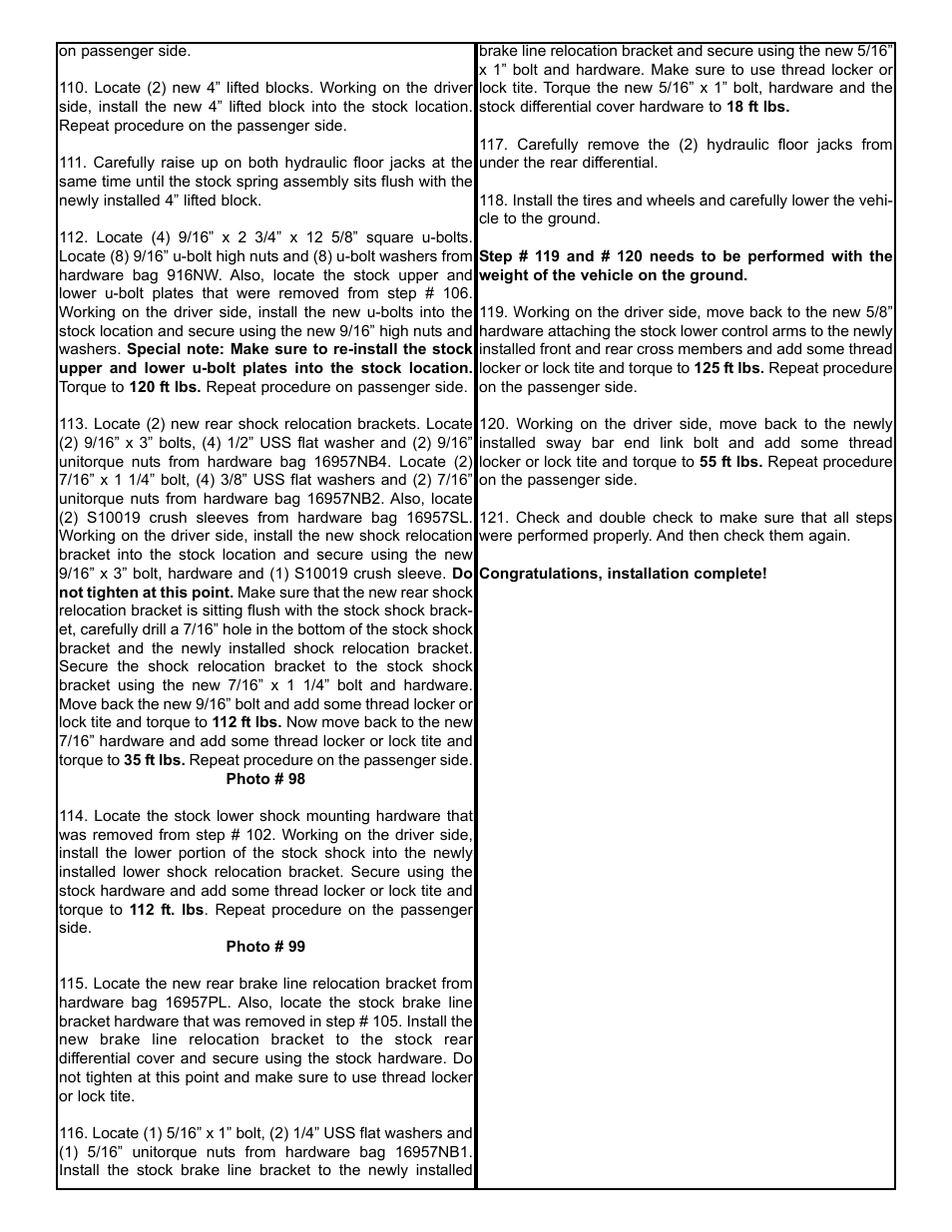 Tuff Country 16961 - GM 2006 K1500 4wd 6 kit (w/factory air shocks) User Manual | Page 13 / 33