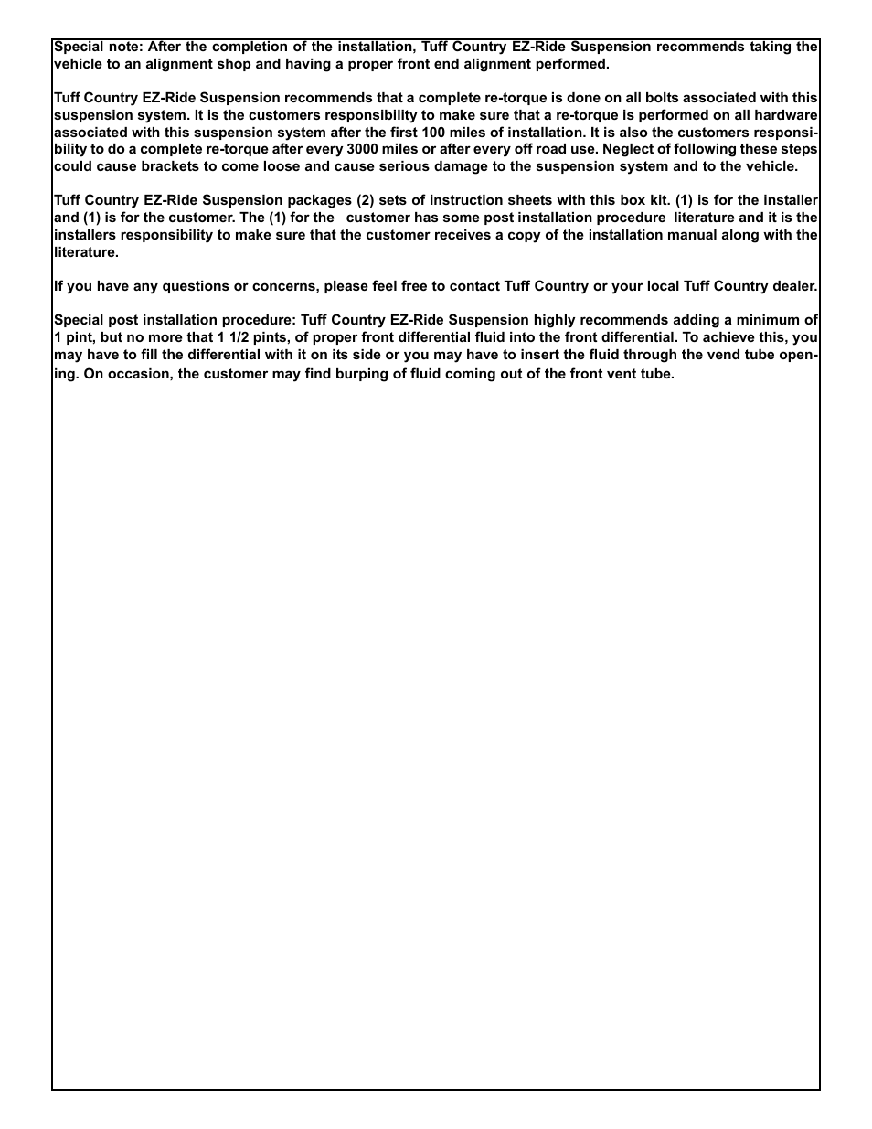 Tuff Country 16961 - GM 2006 K1500 4wd 6 kit (w/factory air shocks) User Manual | Page 14 / 33