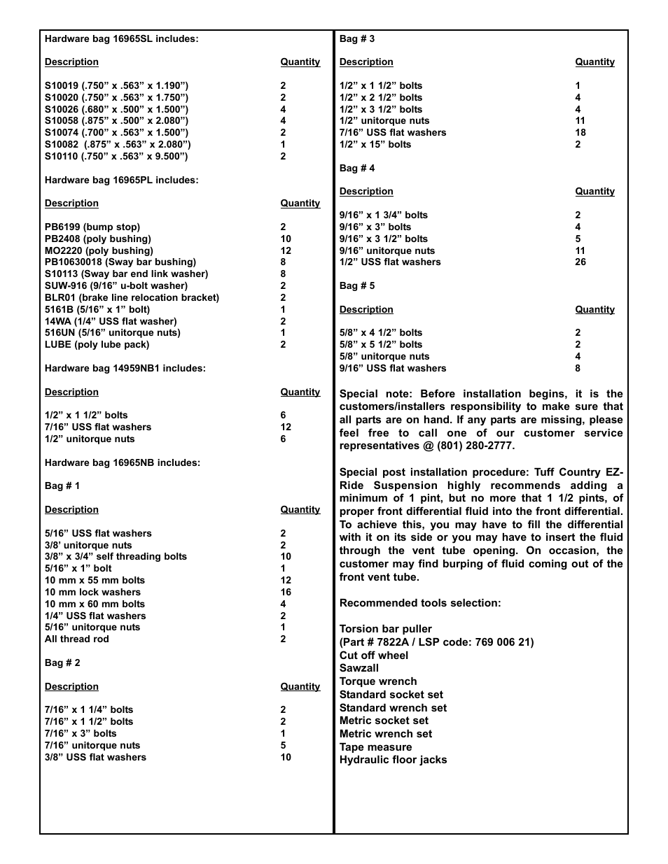 Tuff Country 16962 - GM 00-03 Suburban / Tahoe K1500 6 STRONG kit User Manual | Page 3 / 33