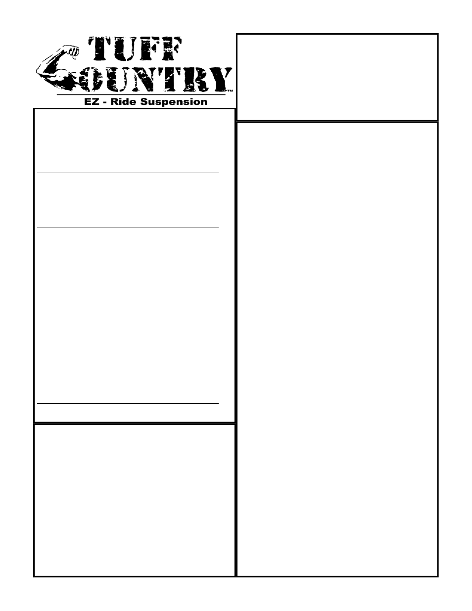 Tuff Country 16989 - GM 2006 HD 2500 6 kit User Manual | 27 pages