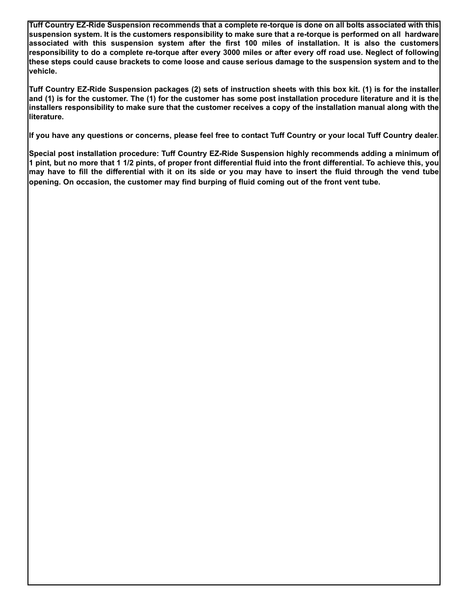 Tuff Country 16994 - GM 01-06 K3500 HD 4wd 6 kit User Manual | Page 13 / 28