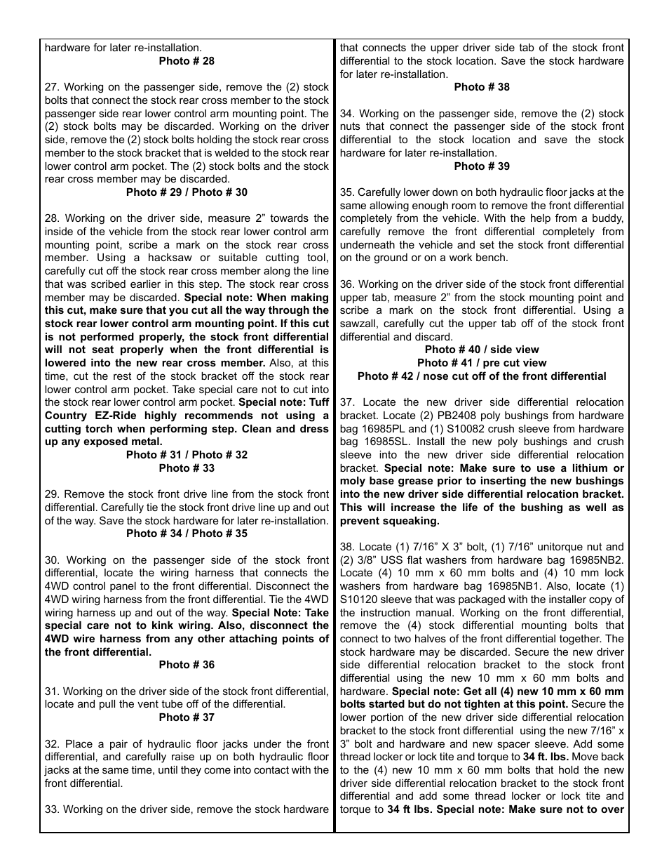 Tuff Country 16994 - GM 01-06 K3500 HD 4wd 6 kit User Manual | Page 6 / 28