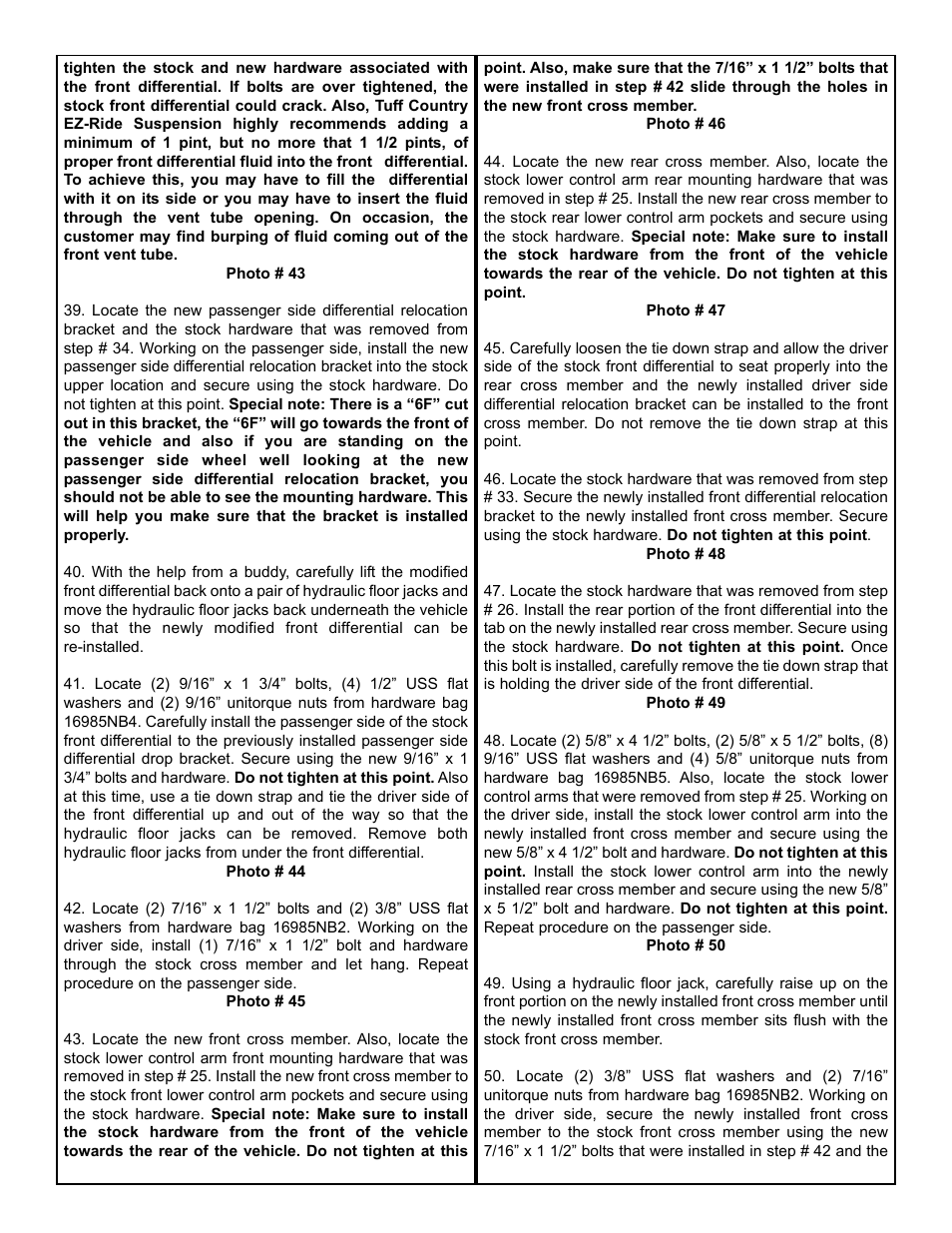 Tuff Country 16994 - GM 01-06 K3500 HD 4wd 6 kit User Manual | Page 7 / 28