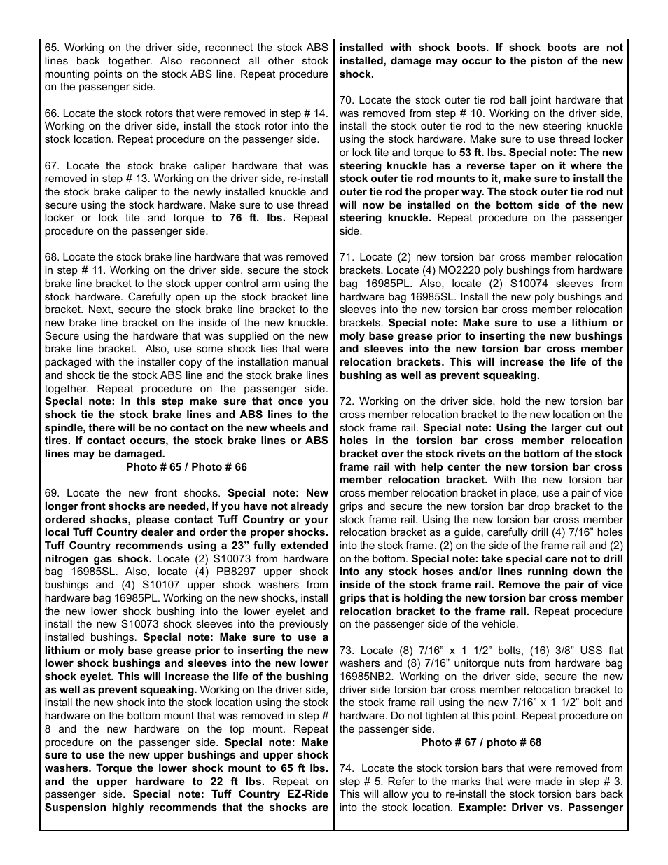 Tuff Country 16994 - GM 01-06 K3500 HD 4wd 6 kit User Manual | Page 9 / 28