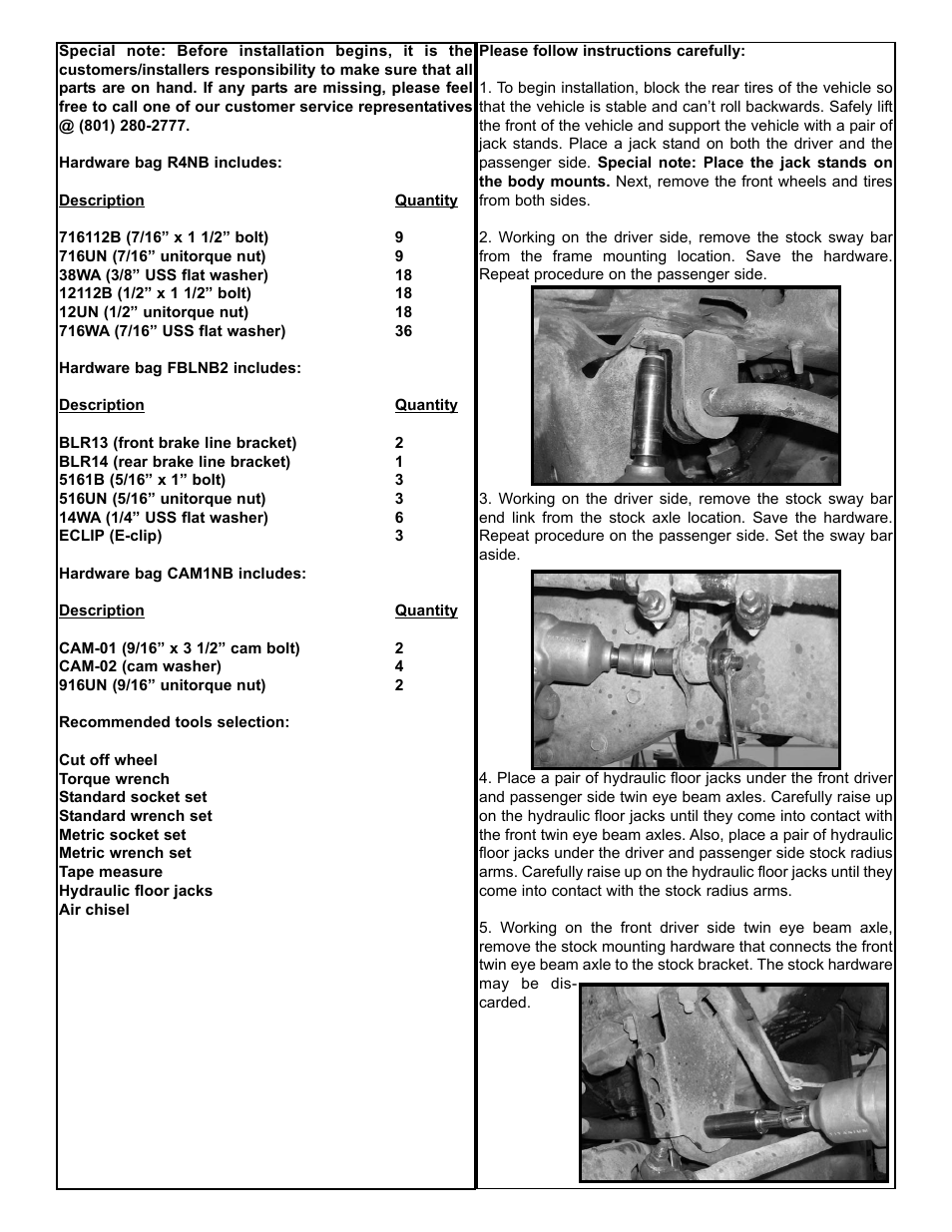 Tuff Country 20816 - Ford Ranger / Explorer axle pivot and radius arm brackets User Manual | Page 3 / 9