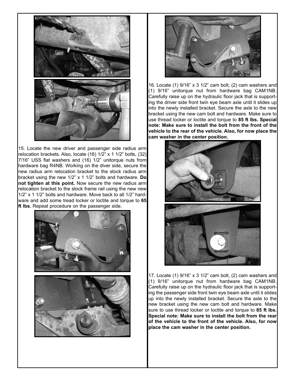 Tuff Country 20816 - Ford Ranger / Explorer axle pivot and radius arm brackets User Manual | Page 6 / 9