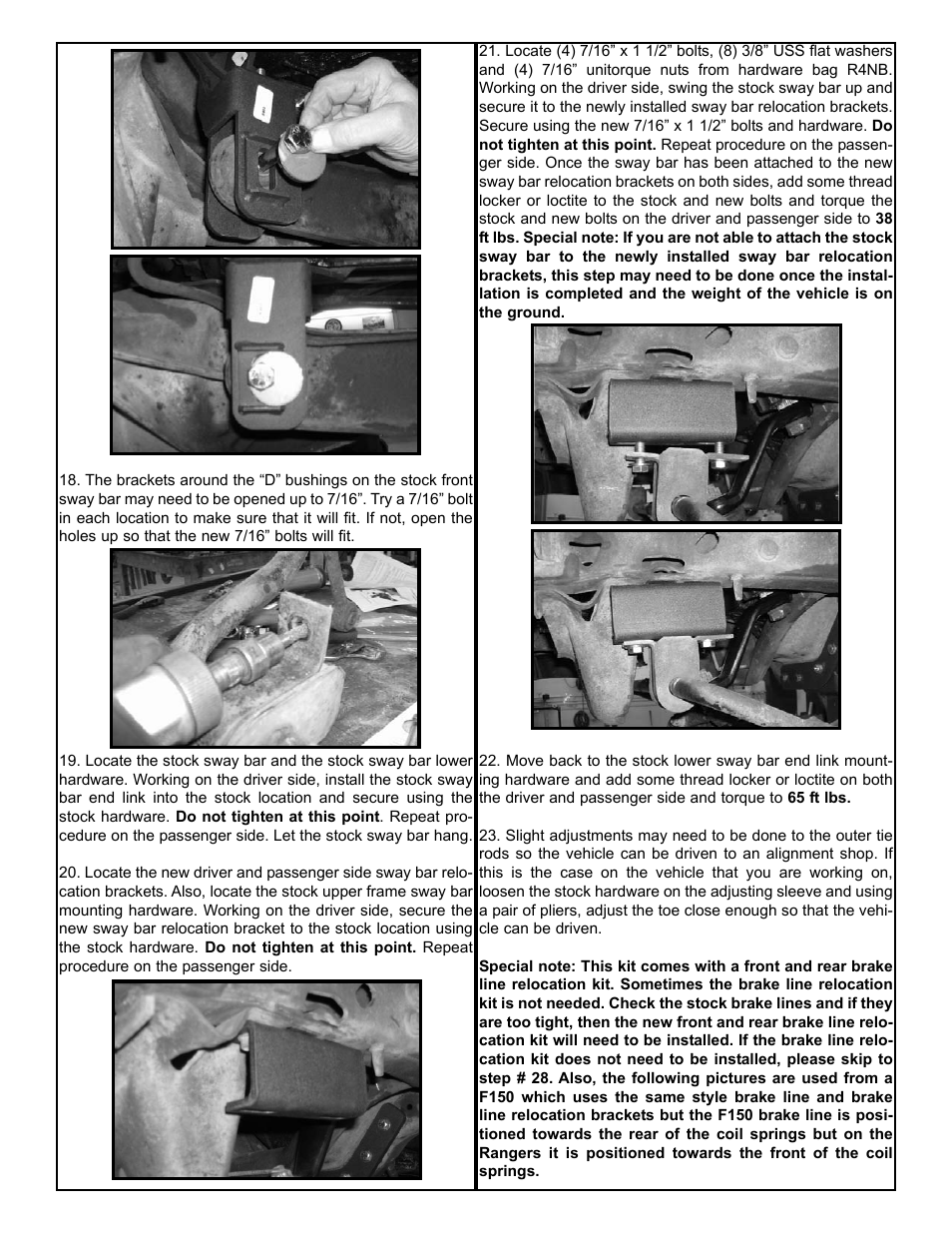 Tuff Country 20816 - Ford Ranger / Explorer axle pivot and radius arm brackets User Manual | Page 7 / 9