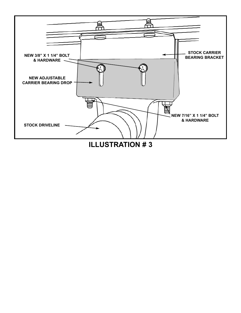 Illustration # 3 | Tuff Country 20823 - Ford 80-04 carrier bearing drop kit User Manual | Page 4 / 4