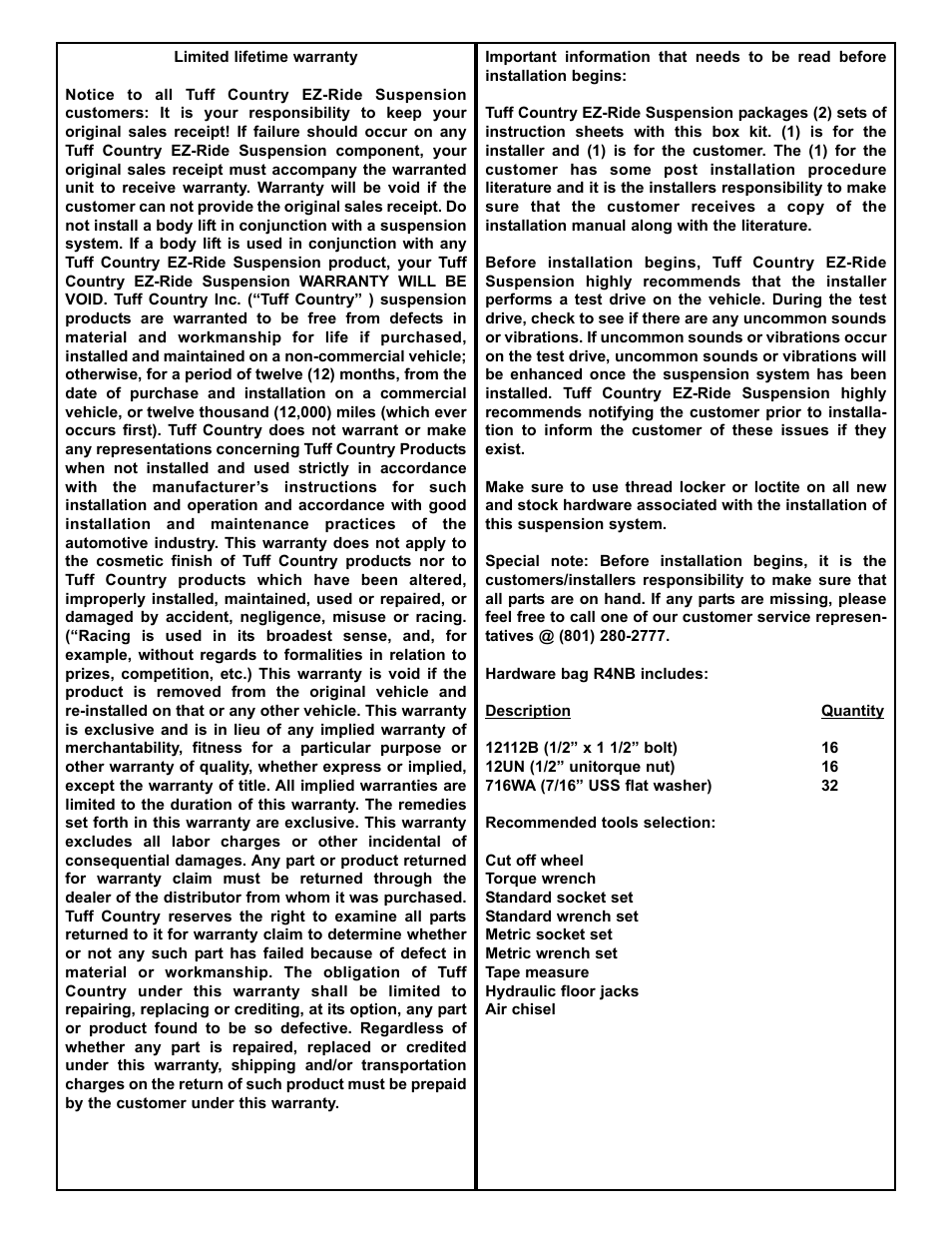 Tuff Country 20774 - Ford 83-97 Ranger radius arm brackets User Manual | Page 2 / 4