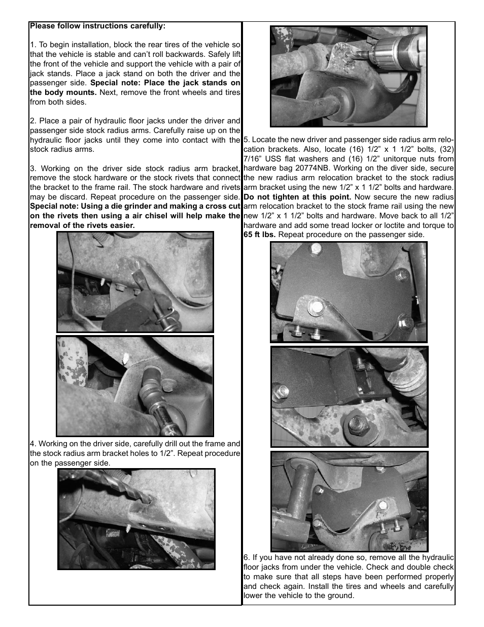 Tuff Country 20774 - Ford 83-97 Ranger radius arm brackets User Manual | Page 3 / 4