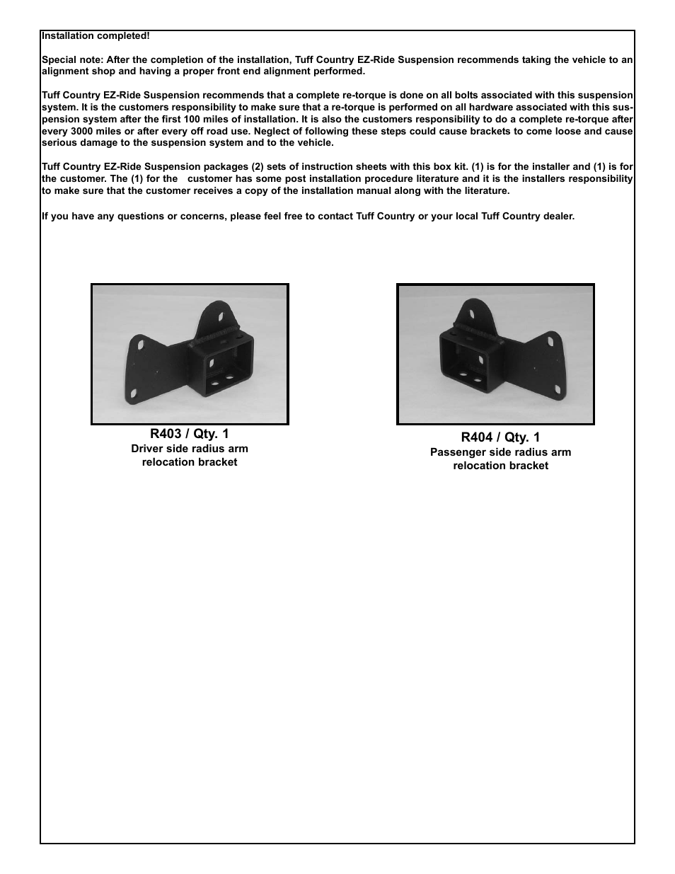 Tuff Country 20774 - Ford 83-97 Ranger radius arm brackets User Manual | Page 4 / 4