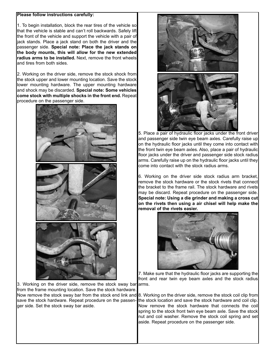 Tuff Country 20801 - Ford 81-96 F150 Extended Radius Arm Kit User Manual | Page 3 / 8