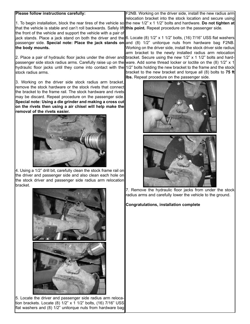 Tuff Country 20874 - Ford 81-96 F150 4 Drop Radius Arm Brackets User Manual | Page 3 / 4