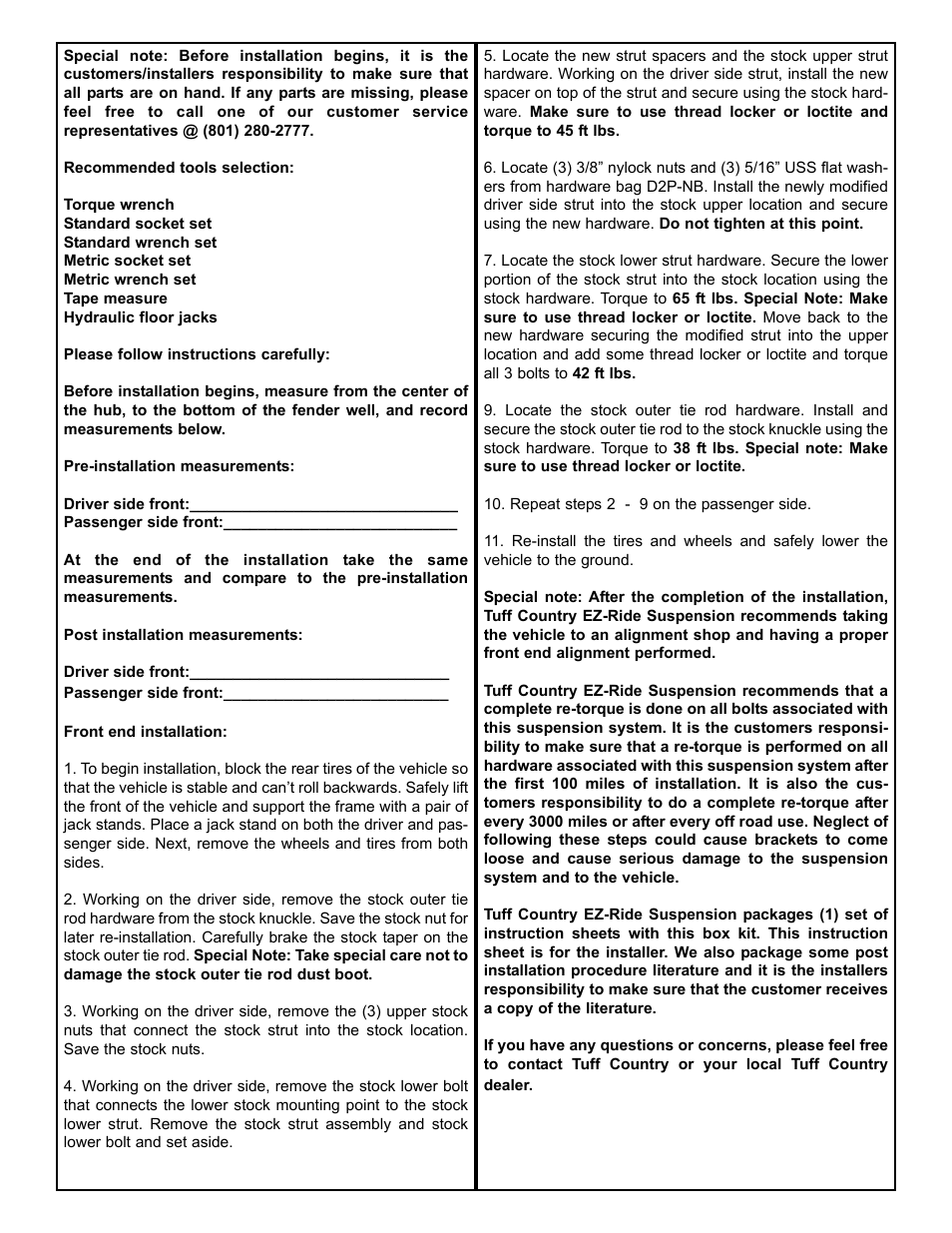 Tuff Country 22904 - Ford 04-08 F150 Leveling Kit User Manual | Page 3 / 3