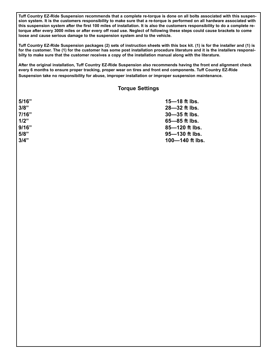 Tuff Country 22958 - Ford 00-04 F250 / F350 Superduty 2.5 box kit User Manual | Page 5 / 6