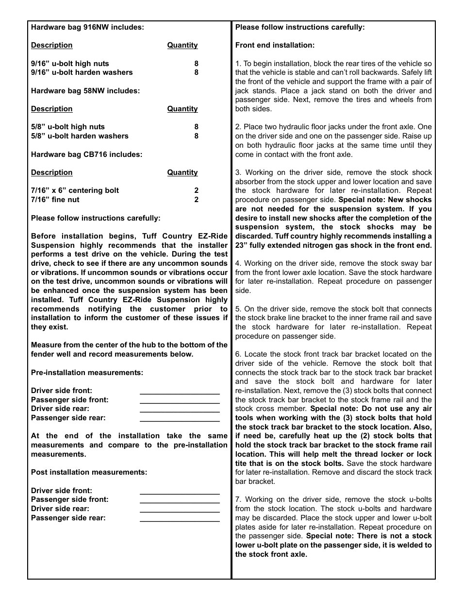 Tuff Country 22960 - Ford 00-04 Excursion 2.5 box kit User Manual | Page 3 / 7