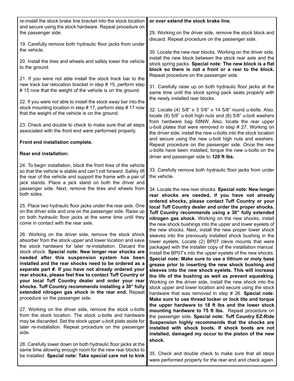 Tuff Country 22960 - Ford 00-04 Excursion 2.5 box kit User Manual | Page 5 / 7