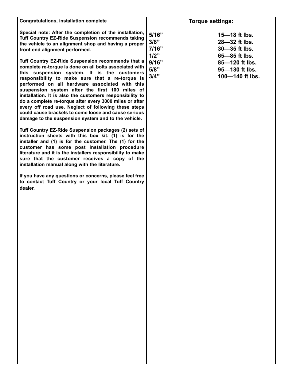 Tuff Country 22960 - Ford 00-04 Excursion 2.5 box kit User Manual | Page 6 / 7