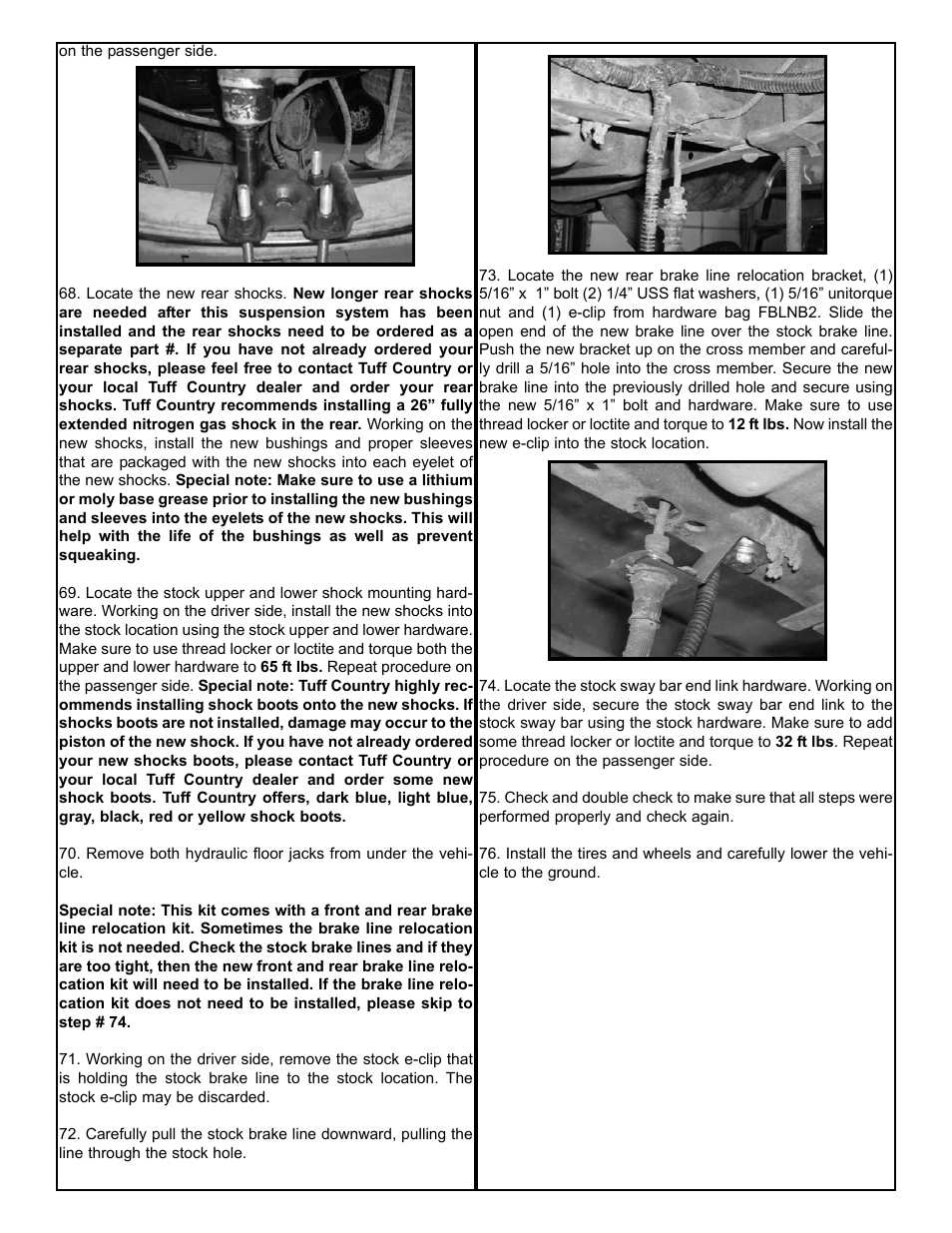 Tuff Country 24814 - Ford 80-96 F150 4 performance box kit User Manual | Page 15 / 16