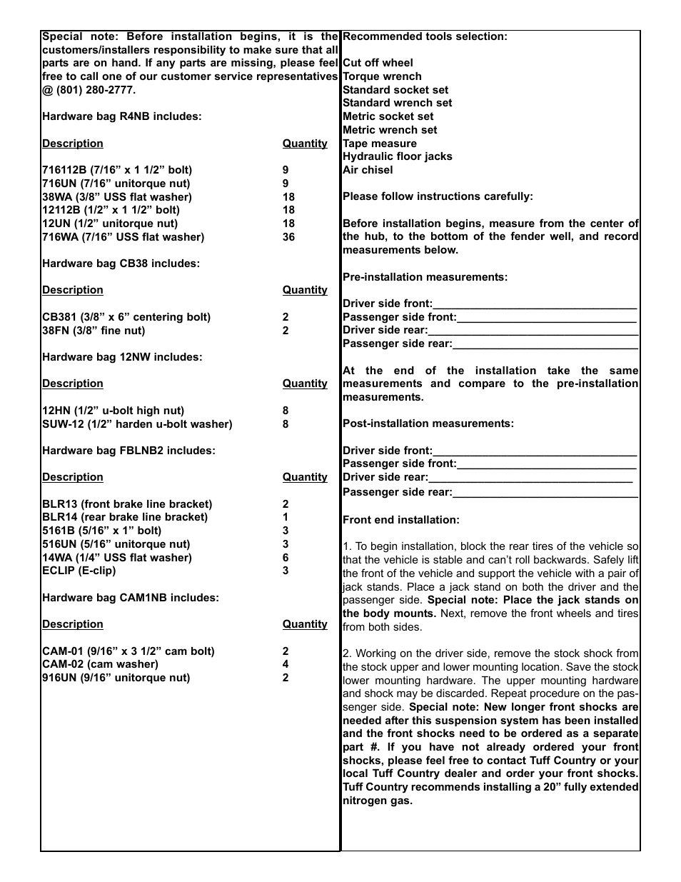 Tuff Country 24850 - Ford 91-94 Explorer 4 box kit User Manual | Page 3 / 13