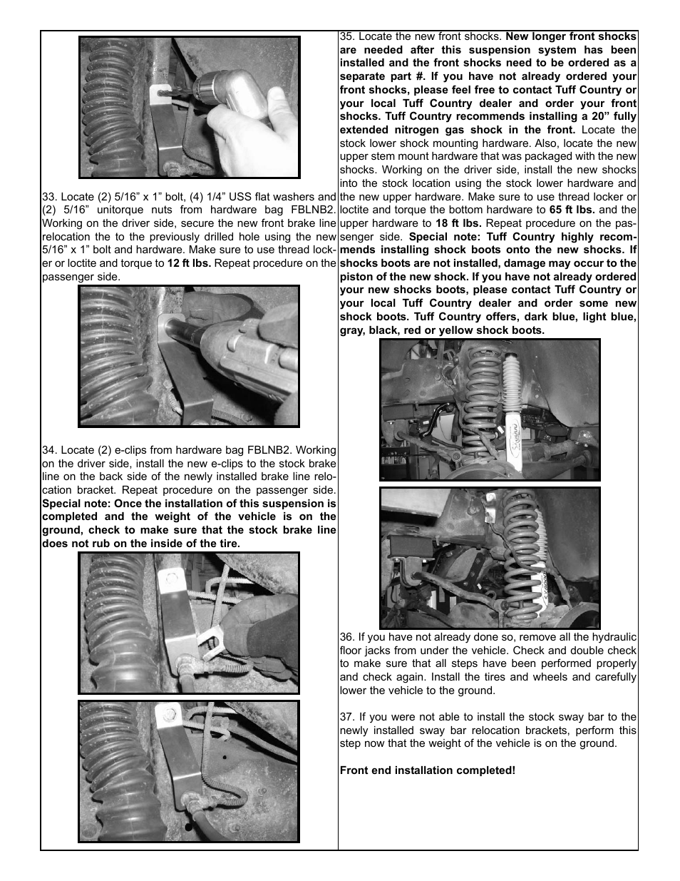 Tuff Country 24860 - Ford 83-97 Ranger 4 box kit User Manual | Page 10 / 13