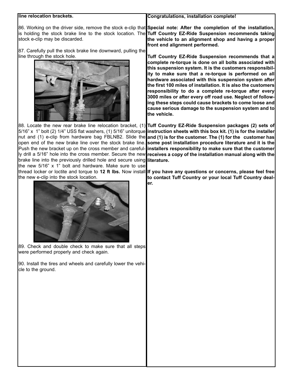 Tuff Country 24862 - Ford 83-97 Ranger/Explorer 4 box kit (performance kit) User Manual | Page 15 / 16