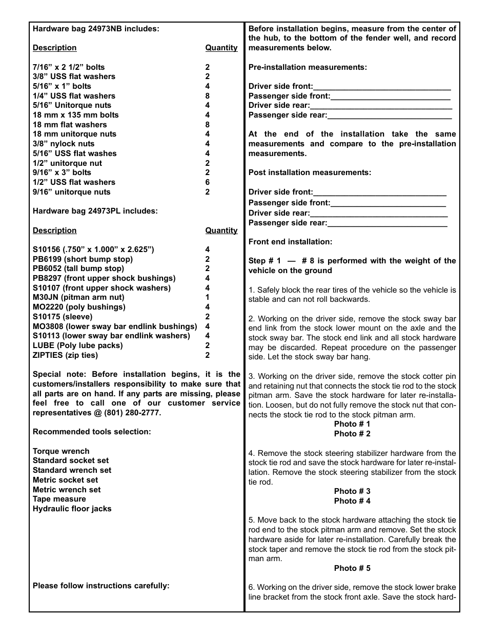 Tuff Country 24973 - Ford 05-07 F250/F350 5 box kit User Manual | Page 3 / 18