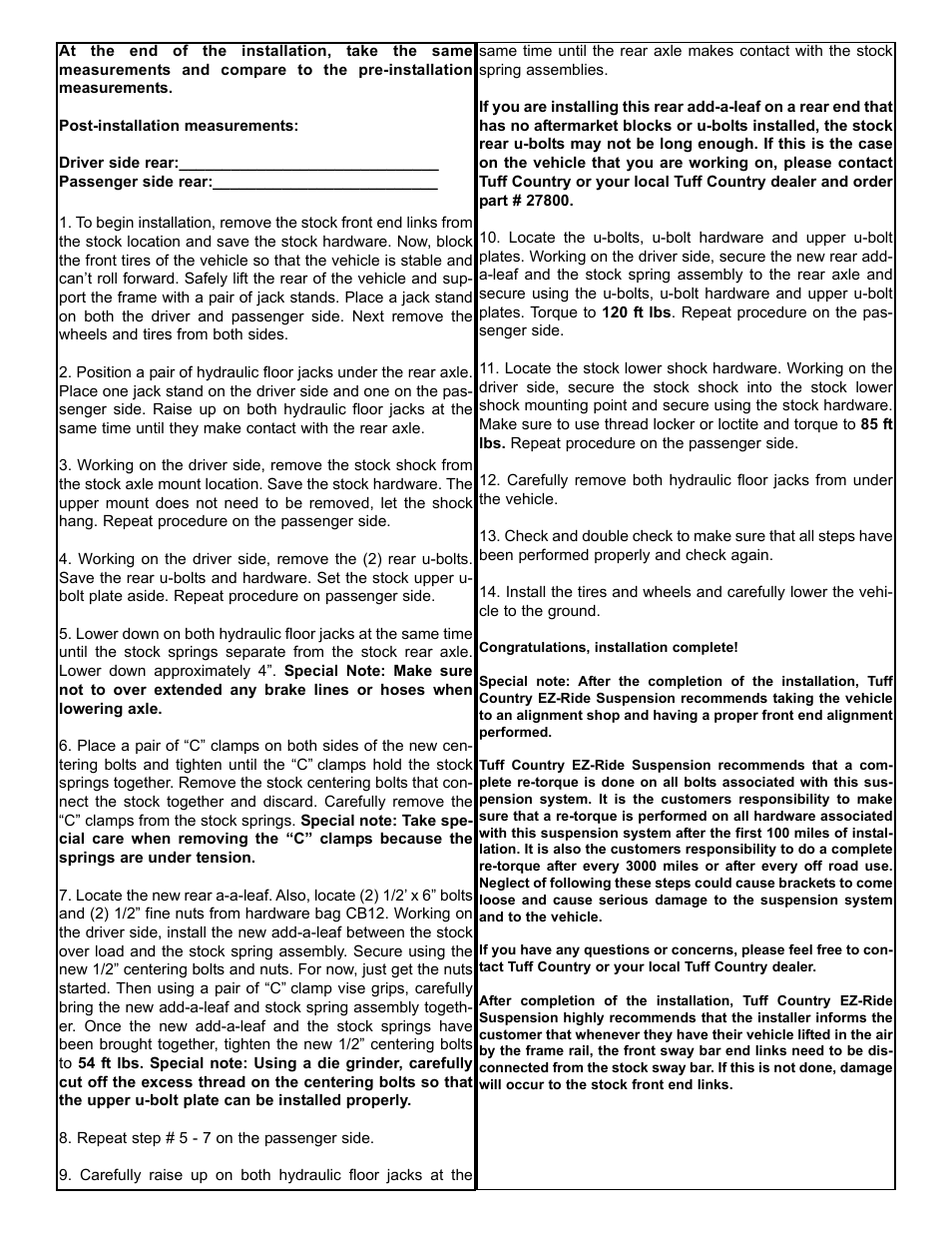 Tuff Country 82550 - Ford 04-08 F150 Add-a-Leaf - rear User Manual | Page 3 / 3
