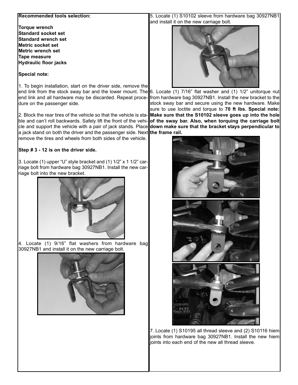 Tuff Country 30927 - Dodge 94-12 Ram 4wd Adjustable Sway Bar End Links User Manual | Page 3 / 5
