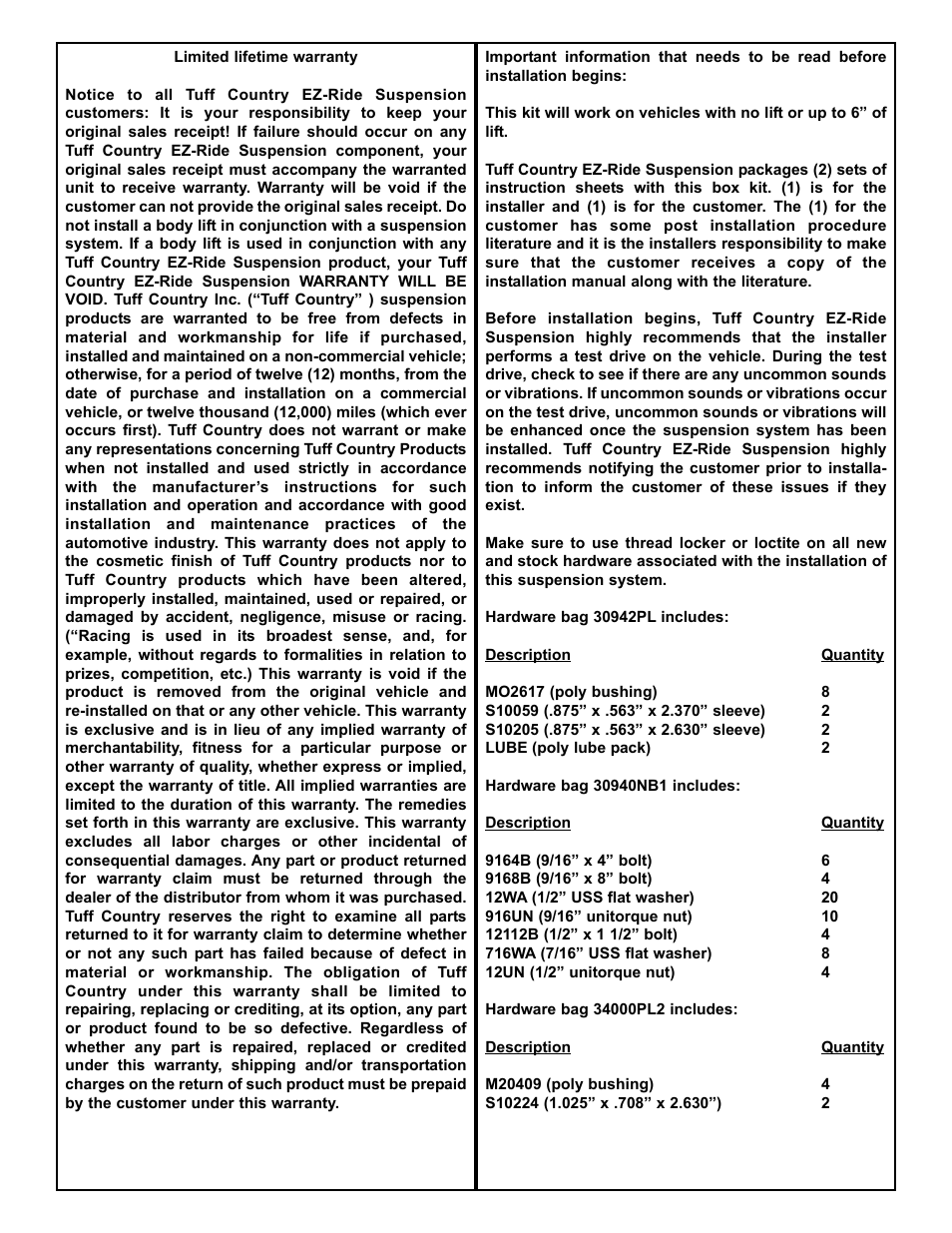 Tuff Country 30942 - Dodge Ram Long Arm Upgrade Kit User Manual | Page 2 / 7