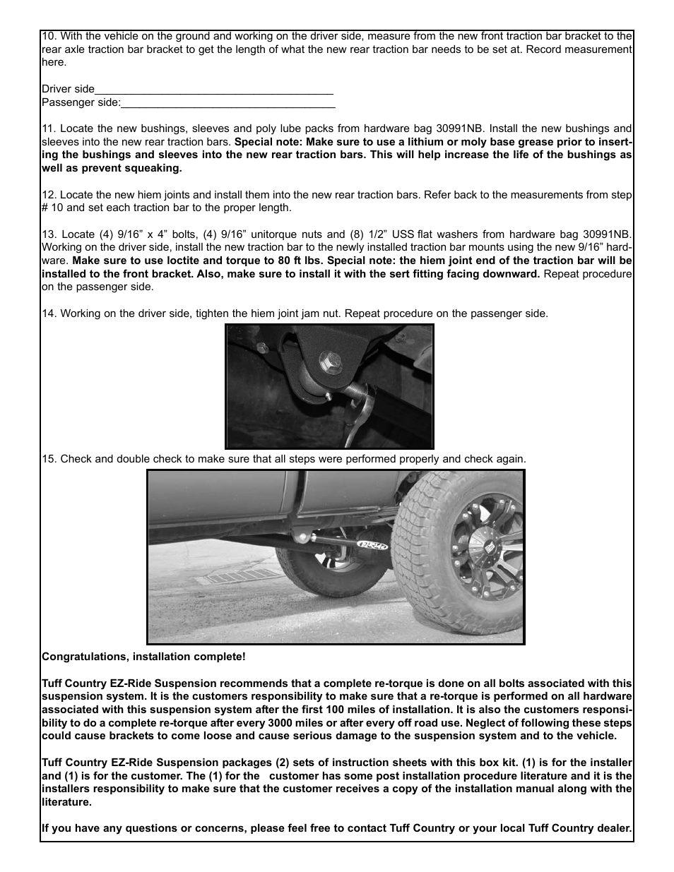 Tuff Country 30991 - Dodge Ram Performance Traction Bars User Manual | Page 5 / 5