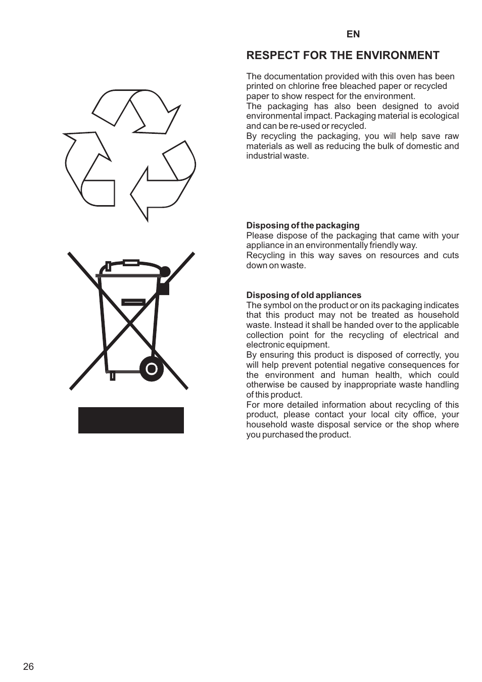 Respect for the environment | Kaiser A501N User Manual | Page 26 / 34